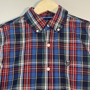 Chaps Small Button Up Long Sleeve Plaid Preowned EUC Blue Red Green Yellow White